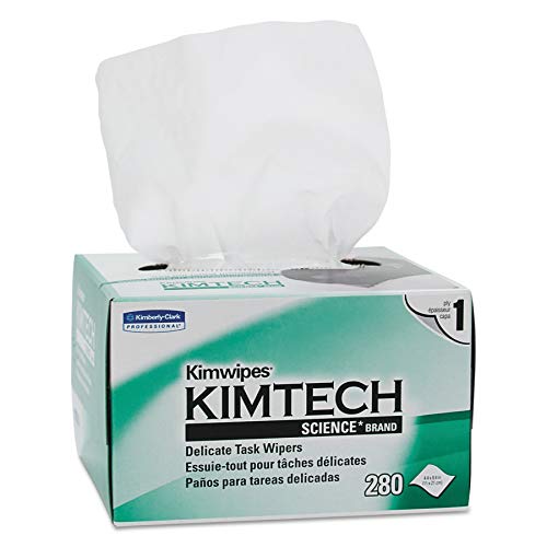 Product Cover Kimtech 34155CT Kimwipes, Delicate Task Wipers, 1-Ply, 4 2/5 x 8 2/5, 280 per Box (Case of 60 Boxes)