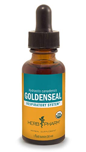 Product Cover Herb Pharm Certified Organic Goldenseal Liquid Extract for Respiratory System Support, Organic Cane Alcohol, 1 Ounce