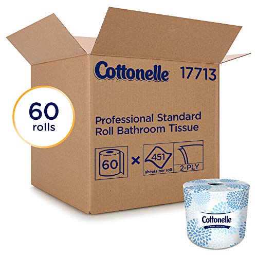 Product Cover Cottonelle Professional  Bulk Toilet Paper for Business (17713), Standard Toilet Paper Rolls, 2-PLY, White, 60 Rolls / Case, 451 Sheets / Roll