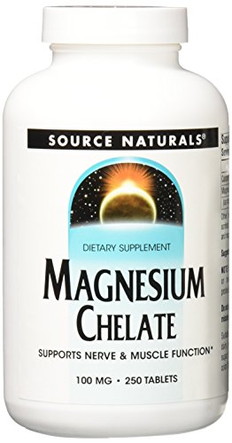 Product Cover Source Naturals Magnesium Chelate - Supports Nerve & Muscle Function - 250 Tablets
