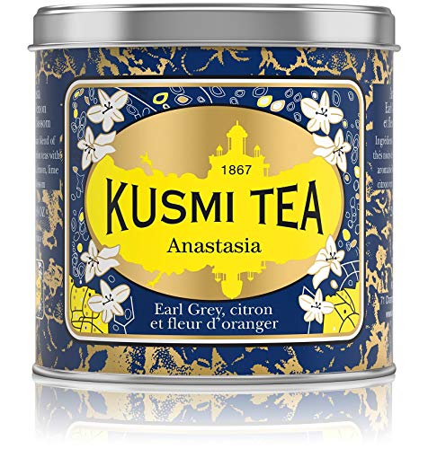 Product Cover Kusmi Tea - Anastasia - Russian Blend Black Tea with Combination of Bergamot, Lemon, Lime & Orange Blossom Essential Oils - 8.8oz of All Natural Loose Leaf Black Tea in Metal Tin (100 Servings)