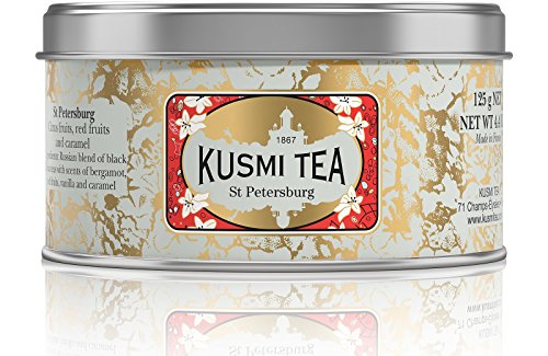 Product Cover Kusmi Tea - St. Petersburg - Russian Black Tea Blend with Earl Grey, Bergamot, Caramel & Red Fruits - 4.4oz of All Natural, Premium Loose Leaf Black Tea Blend in Eco-Friendly Metal Tin (50 Servings)