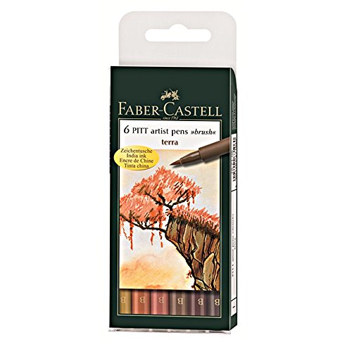 Product Cover Faber-Castel FC167106 Box of 6 PITT Artist Terra Pens, India Ink, B Box