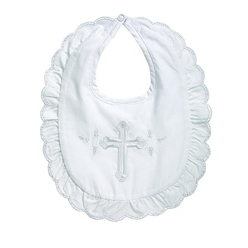 Product Cover Elegant Baby Premium Embroidered Infant Girls Christening Baptism Bib