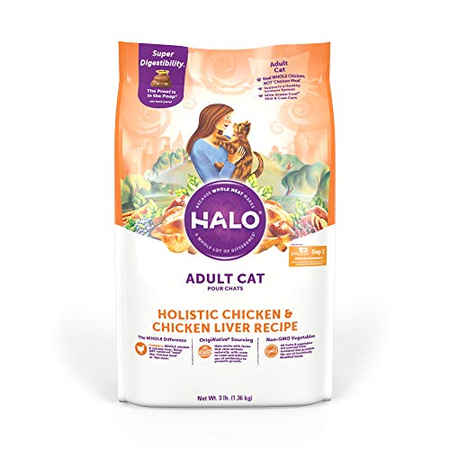Product Cover Halo Natural Dry Cat Food, Chicken & Chicken Liver Recipe, 3-Pound Bag