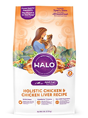 Product Cover Halo Natural Dry Cat Food, Chicken & Chicken Liver Recipe, 6-Pound Bag