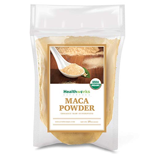Product Cover Healthworks Maca Powder Raw (16 Ounces / 1 Pound) | Certified Organic Flour Use | Keto, Vegan & Non-GMO | Premium Peruvian Origin | Breakfast, Smoothies, Baking & Coffee | Antioxidant Superfood