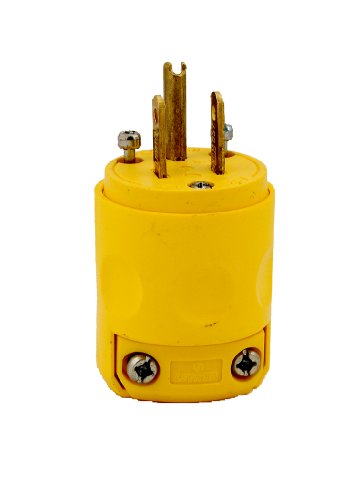 Product Cover Leviton 515PV 15 Amp, 125 Volt, Grounding Plug, Yellow