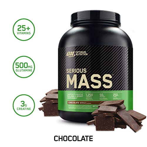 Product Cover OPTIMUM NUTRITION Serious Mass Weight Gainer Protein Powder, Chocolate, 6 Pound (Packaging May Vary)
