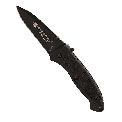 Product Cover SMITH & WESSON Small S.W.A.T. SWATB 5.8in S.S. Assisted Opening Knife with 2.5in Drop Point Blade and Aluminum Handle for Outdoor, Tactical, Survival and EDC