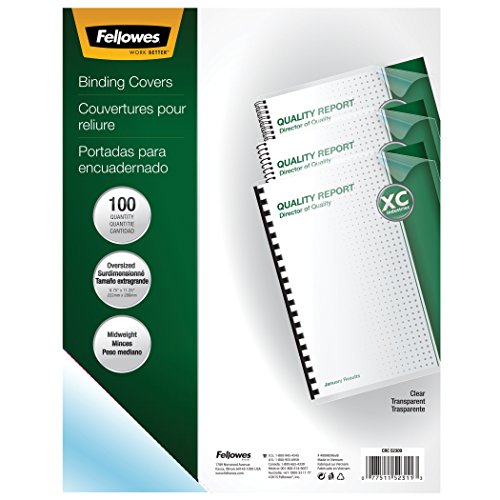 Product Cover Fellowes 52311 Crystals Presentation Covers with Round Corners, 8mil 11 1/4 x 8 3/4, Clear (Pack of 100)