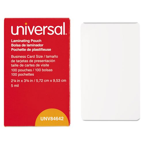 Product Cover Universal UNV84642 100 per Box Clear Laminating Pouches, 2 1/4-Inch x 3 3/4-Inch - 1 Pack 