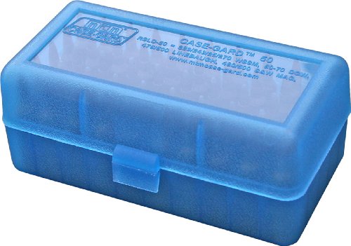 Product Cover MTM 50 Round Flip-Top Rifle Ammo Box WSSM, 500 S&W (Clear Blue)