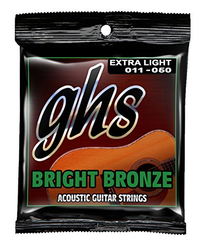 Product Cover GHS Strings BB10U Bright Bronze, 80/20 Copper-Zinc Alloy, Acoustic Guitar Strings, Extra Light (.011.050) (BB20X)
