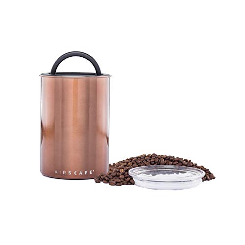 Product Cover Planetary Design Airscape Coffee and Food Storage Canister - Patented Airtight Lid Preserve Food Freshness with Two Way CO2 Valve, Stainless Steel Food Container, Mocha Brown, Medium 7-Inch Can
