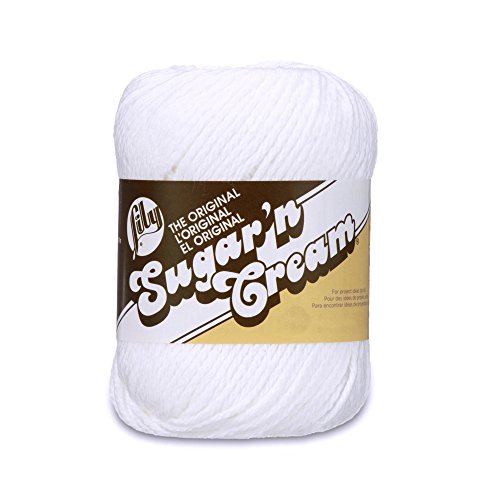 Product Cover Lily Sugar 'N Cream  The Original Solid Yarn - (4) Medium Gauge 100% Cotton - 2.5 oz -  White  -  Machine Wash & Dry