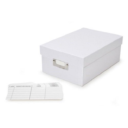 Product Cover Darice White Photo Storage Box - Store, Organize and Protect Photos, Notes, Craft Supplies and More - Sturdy White Paper Box Can Be Decorated - Shoe Box Shaped Storage Box 7.5
