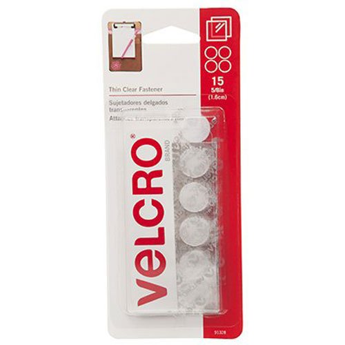 Product Cover VELCRO Brand - Thin Clear Fasteners | General Purpose/ Low Profile | Perfect for Home, Classroom or Office | 3/4