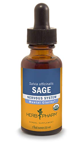 Product Cover Herb Pharm Certified Organic Sage Liquid Extract for Mental Clarity Support - 1 Ounce