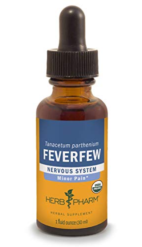 Product Cover Herb Pharm Certified Organic Feverfew Liquid Extract for Minor Pain Support - 1 Ounce