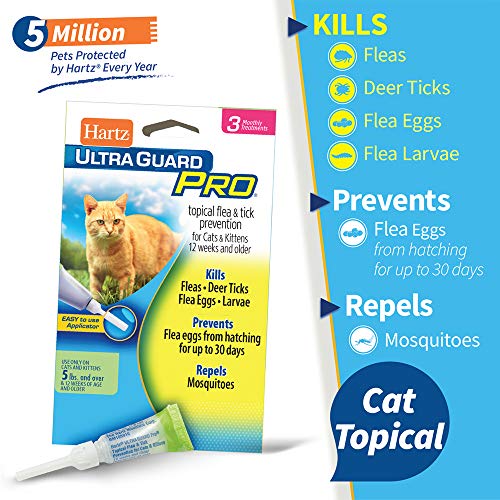 Product Cover Hartz UltraGuard Pro Topical Flea & Tick Prevention for Cats and Kittens - 3 Monthly Treatments
