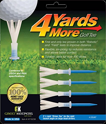 Product Cover Green Keepers 4 Yards More Golf Tee , 3 1/4 Inch, Blue, 4 Count (Pack of 1)