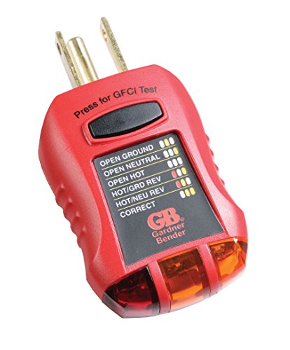 Product Cover Gardner Bender GFI-3501 Ground Fault Receptacle Tester & Circuit Analyzer, 110-125V AC, for GFCI / Standard / Extension Cords & More, 7 Visual LED Tests