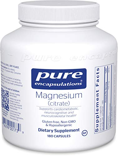 Product Cover Pure Encapsulations - Magnesium (Citrate) - Hypoallergenic Supplement Supports Nutrient Utilization and Physiological Functions* - 180 Capsules
