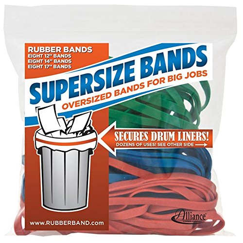 Product Cover Alliance Rubber 08997 SuperSize Bands, Assorted Large Heavy Duty Latex Rubber Bands - 24 Pack, includes 8 bands of each size (12