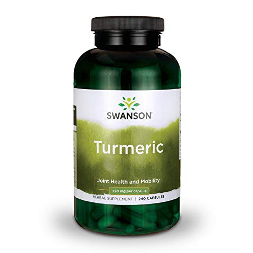 Product Cover Swanson Turmeric Antioxidant, Joint Health, Cardiovascular, Liver Detox, Mood and Memory Support Supplement Curcuma Longa (Rhizome) 720 mg, 240 Capsules, 120 Servings, 1.44 Grams per Serving