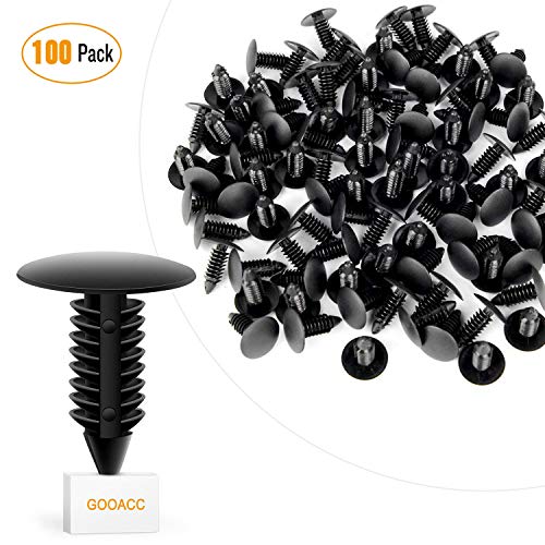 Product Cover GOOACC Nylon Bumper Fastener Rivet Clips Fender& Bumper Shield Retainer for GM, Ford & Chrysler 7mm Hole Retainer Auto Body Clips - 100PCS