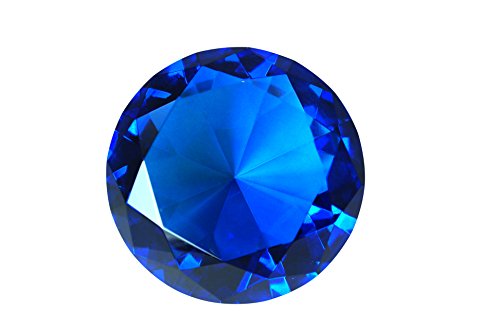 Product Cover Tripact 100mm Sapphire Blue Crystal Diamond Jewel Paperweight 4 Inch Tripact