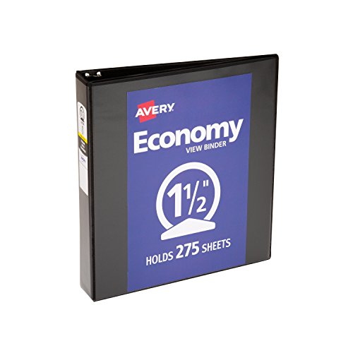 Product Cover Avery Economy View Binder, with 1.5 Inch Round Ring, Black, (5725)