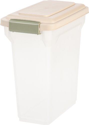 Product Cover  IRIS Premium Airtight Pet Food Storage Container, 12.5-Pounds,  Almond