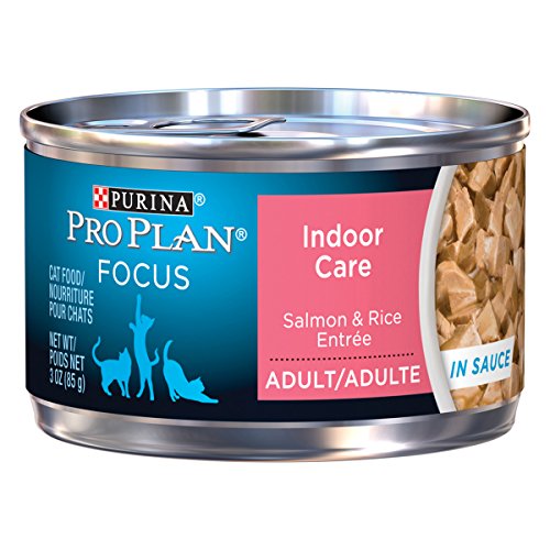 Product Cover Purina Pro Plan Hairball, Indoor Wet Cat Food, FOCUS Indoor Care Salmon & Rice Entree in Sauce - (24) 3 oz. Pull-Top Cans