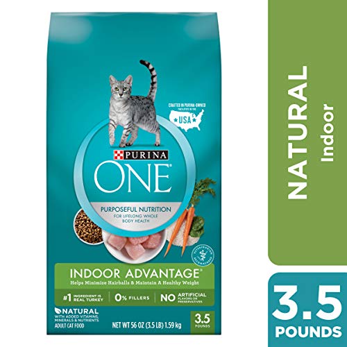 Product Cover Purina ONE Hairball, Weight Control, Indoor, Natural Dry Cat Food, Indoor Advantage - 3.5 lb. Bag