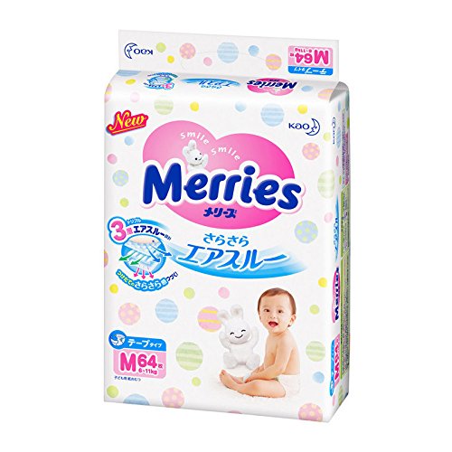 Product Cover Merries Diapers, 6-11 Kg, 64 Pieces (japan import)