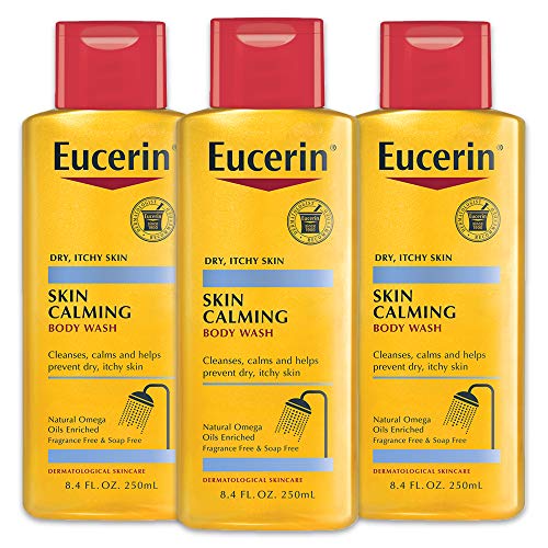 Product Cover Eucerin Skin Calming Body Wash - Cleanses and Calms to Help Prevent Dry, Itchy Skin - 8.4 fl. oz. Bottle (Pack of 3)