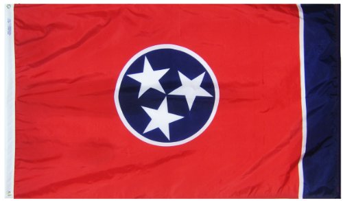 Product Cover Annin Flagmakers Model 145160 Tennessee State Flag 3x5 ft. Nylon SolarGuard Nyl-Glo 100% Made in USA to Official State Design Specifications.