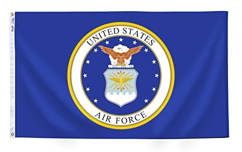 Product Cover Annin Flagmakers Model 439010 U.S. Airforce Military Flag 3x5 ft. Nylon SolarGuard Nyl-Glo 100% Made in USA to Official Specifications. Officially Licensed Manufacturer.