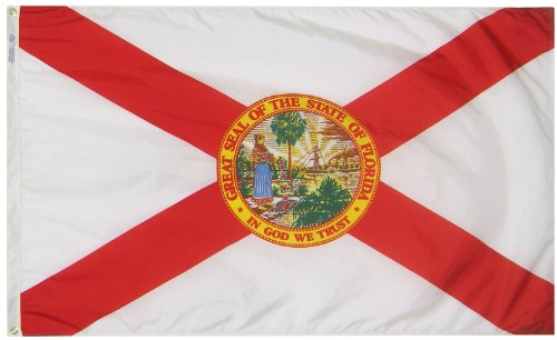Product Cover Annin Flagmakers Model 140960 Florida State Flag 3x5 ft. Nylon SolarGuard Nyl-Glo 100% Made in USA to Official State Design Specifications.