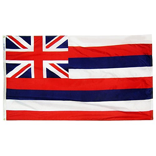 Product Cover Annin Flagmakers Model 141260 Hawaii State Flag 3x5 ft. Nylon SolarGuard Nyl-Glo 100% Made in USA to Official State Design Specifications.