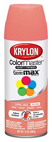 Product Cover Krylon K05210307 ColorMaster Paint + Primer, Gloss, Coral Isle, 12 oz.