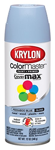 Product Cover Krylon K05151707 ColorMaster Paint + Primer, Gloss, Peekaboo Blue, 12 oz.