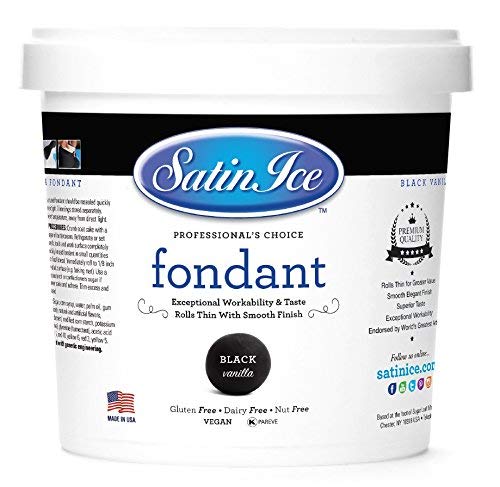 Product Cover Satin Ice Black/Vanilla Rolled Fondant, 5 lb Tub