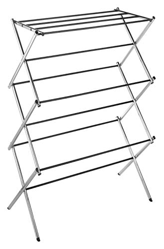 Product Cover Whitmor 11-Bar Folding Clothes Top Shelf-Indoor and Outdoor-Chrome Drying Rack, 9 Hanging