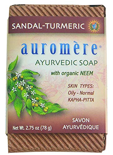 Product Cover Ayurvedic Bar Soap Sandal-Turmeric by Auromere - All Natural Handmade and Eco-friendly Bar Soap for Sensitive Skin - 2.75 oz