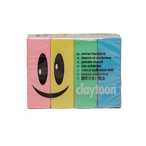 Product Cover Van Aken International - Claytoon - Non-Hardening Modeling Clay - VA18151 - Sweetheart - Pastel Pink, Pastel Yellow, Pastel Green, Pastel Blue - 1 Pound Set (4-1/4 Pound Bars) - claymation