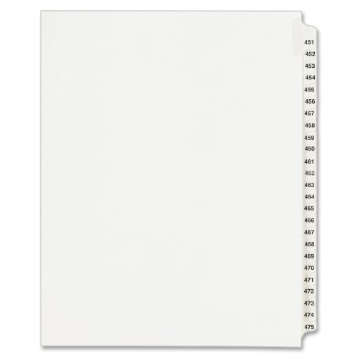 Product Cover Avery Legal Dividers, Standard Collated Sets, Letter Size, Side Tabs and 451-475 Tab Set (01348)