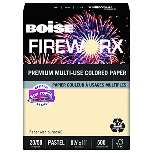 Product Cover Boise Fireworx Color Copy/Laser Paper, 20 lb, Letter Size (8.5 x 11), Flashing Ivory, 500 Sheets (MP2201-IY)